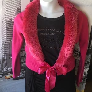 Pink Vintage faux Fur Sweater-no discount